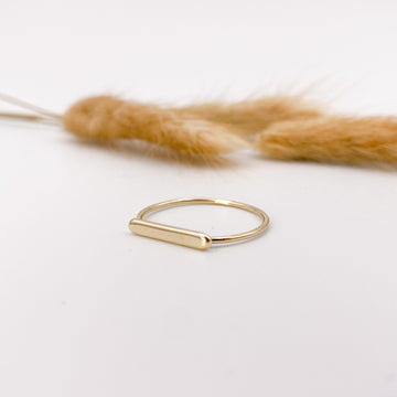 14k solid gold handmade minimalist statement ring