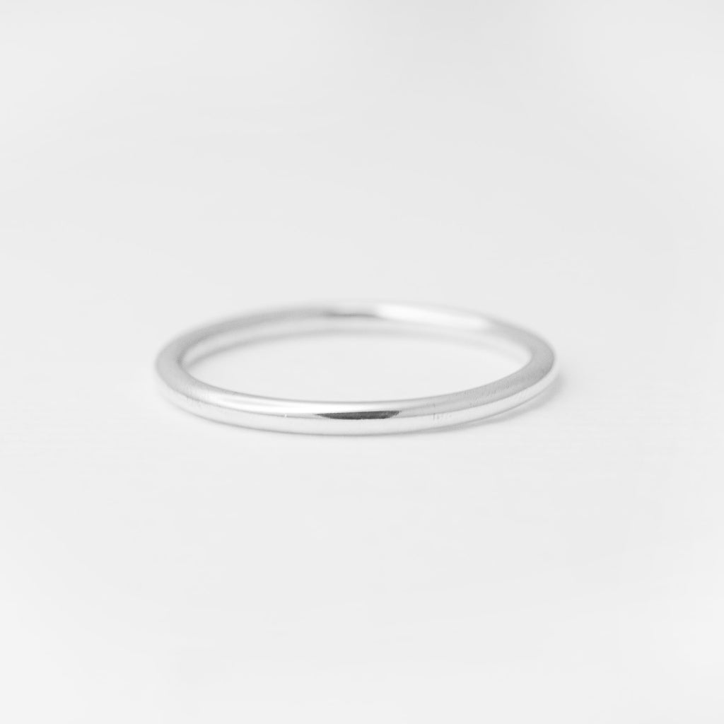 Minimalist handmade sterling silver smooth stacking ring